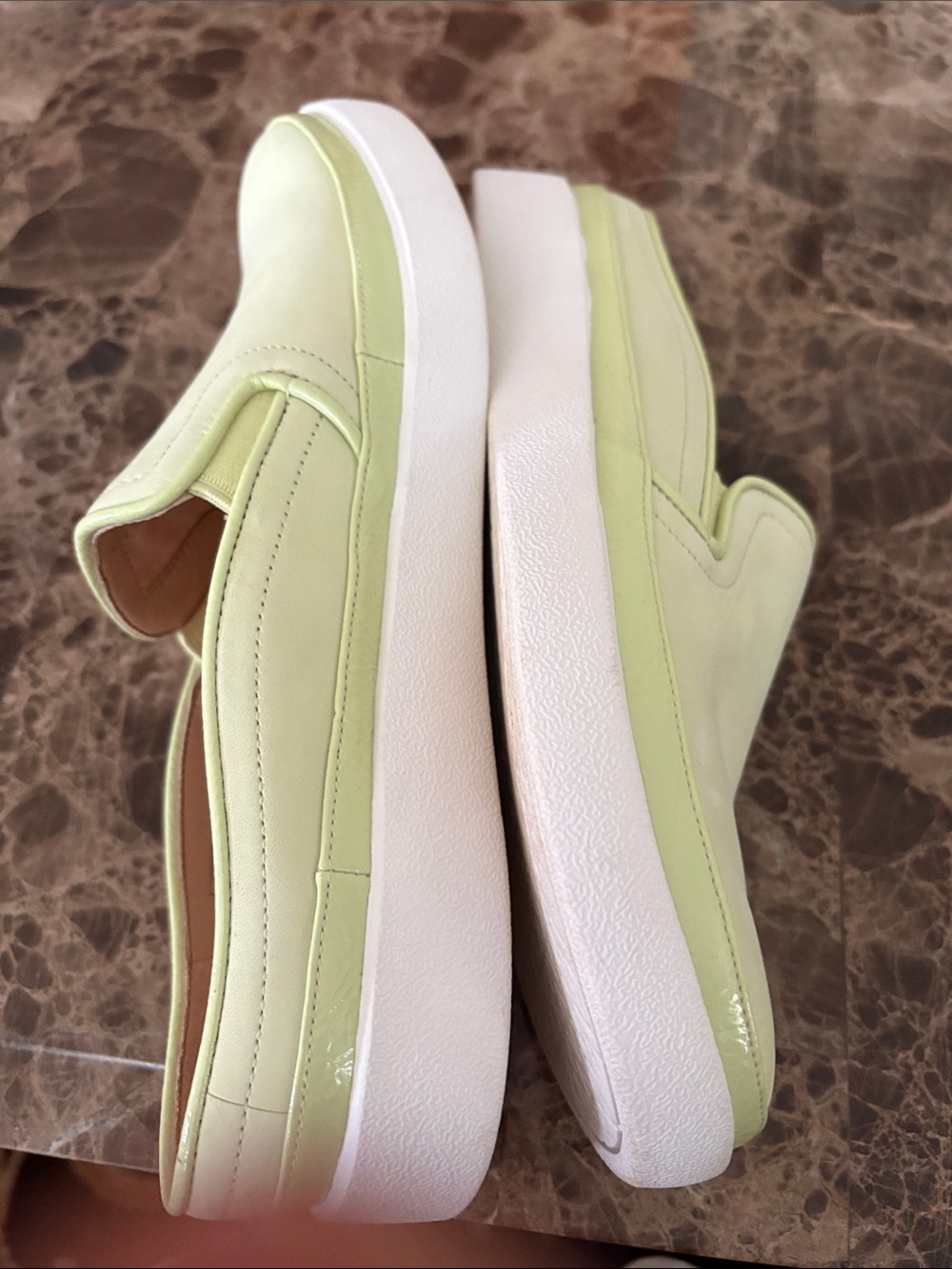Vionic Slip-On Sneakers in Lime Green and White Platform